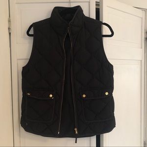J.Crew Black Quilted Vest
